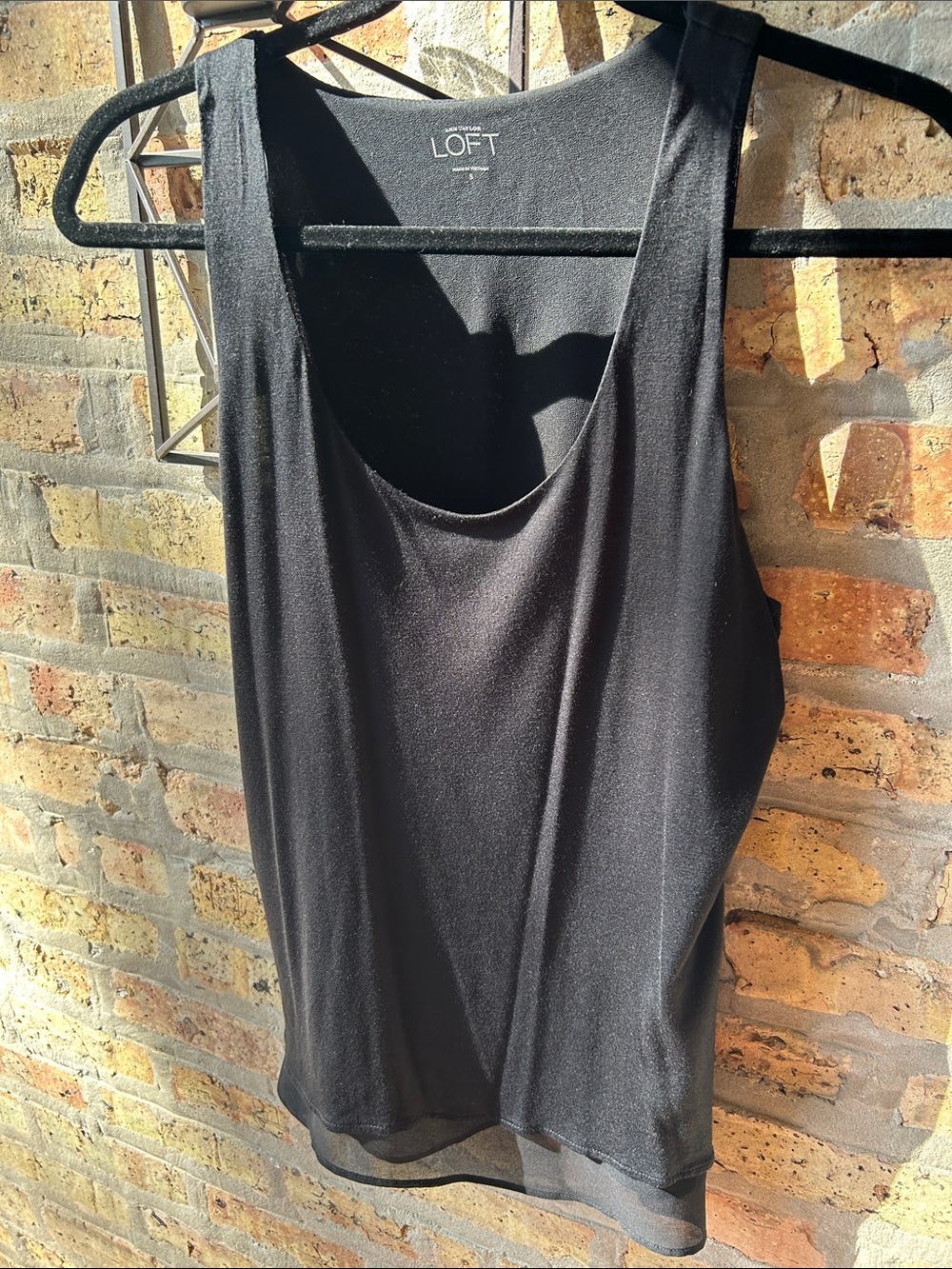 LOFT Black Scoop Neck Tank